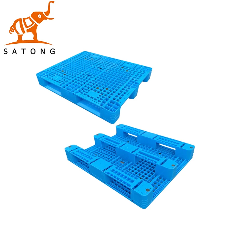 SATONG Heavy duty double side face 4 way entry industrial reversible warehouse use stackable large Plastic Pallet