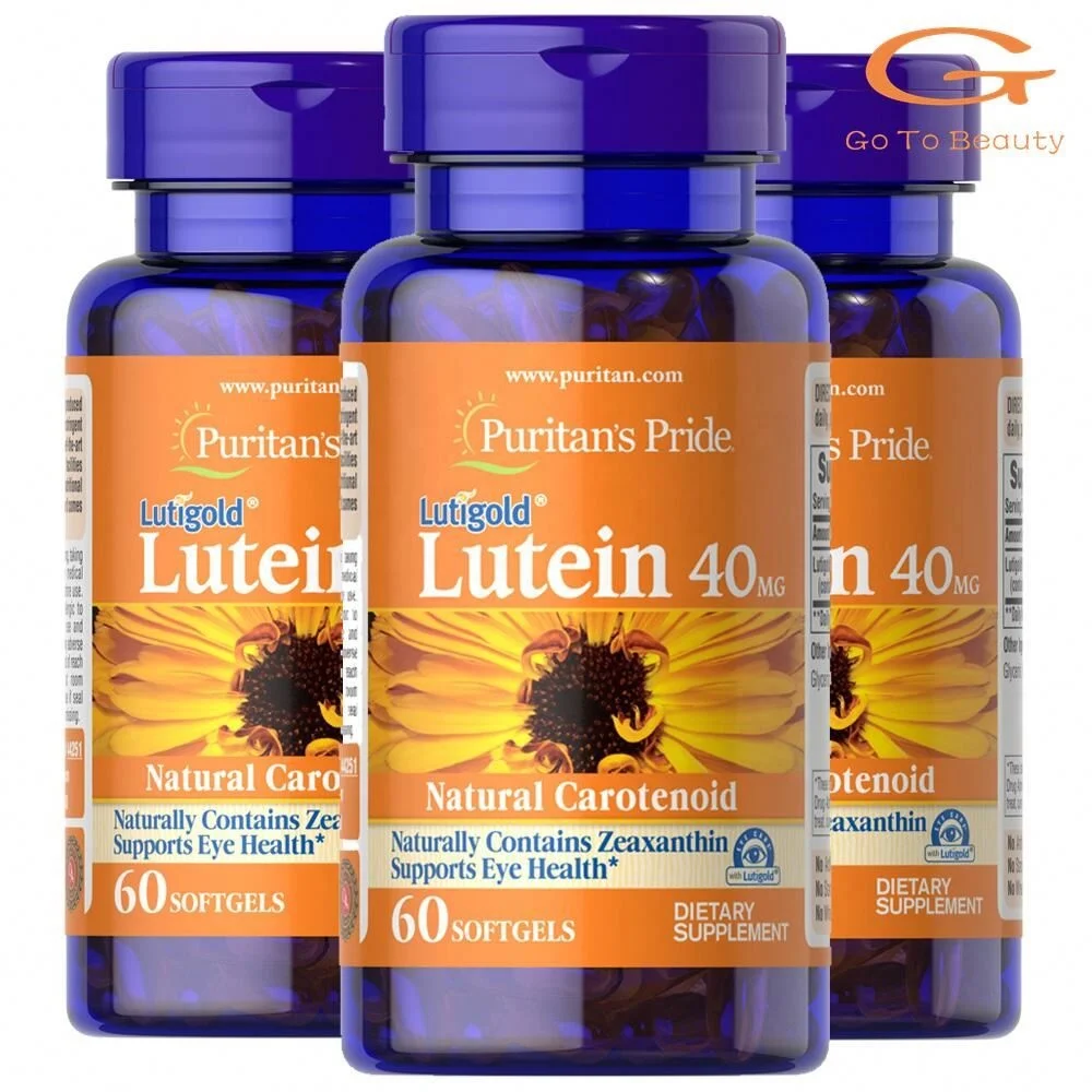 Gotobeauty Puritans Pride Lutein Lutigold 40 мг с зеаксантином 60 софтгелями для ухода за глазами антиоксидантные витаминные добавки здоровья глаз