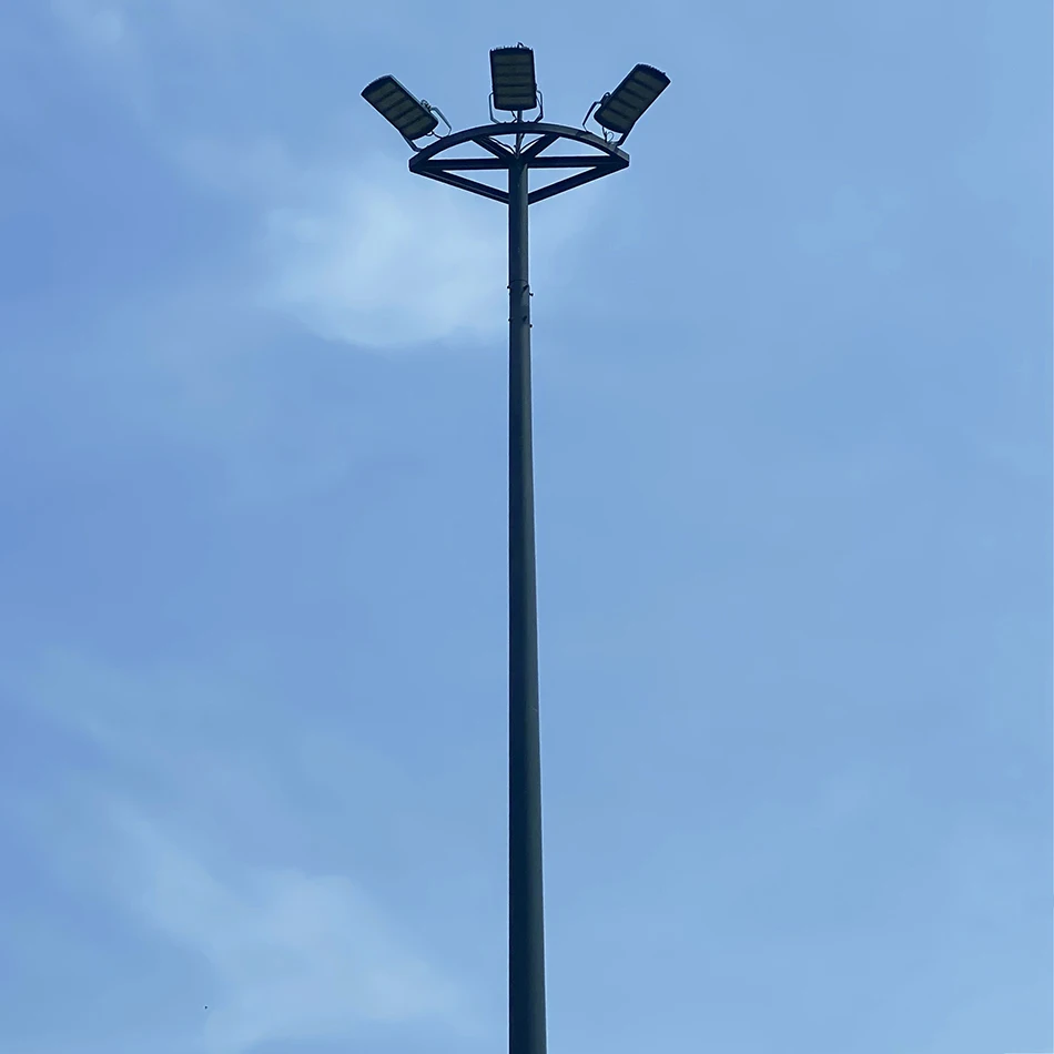 Customized High Quality Outdoor High Mast Lighting Pole Hot Dip Galvanized 18M High Mast Lamp Poles