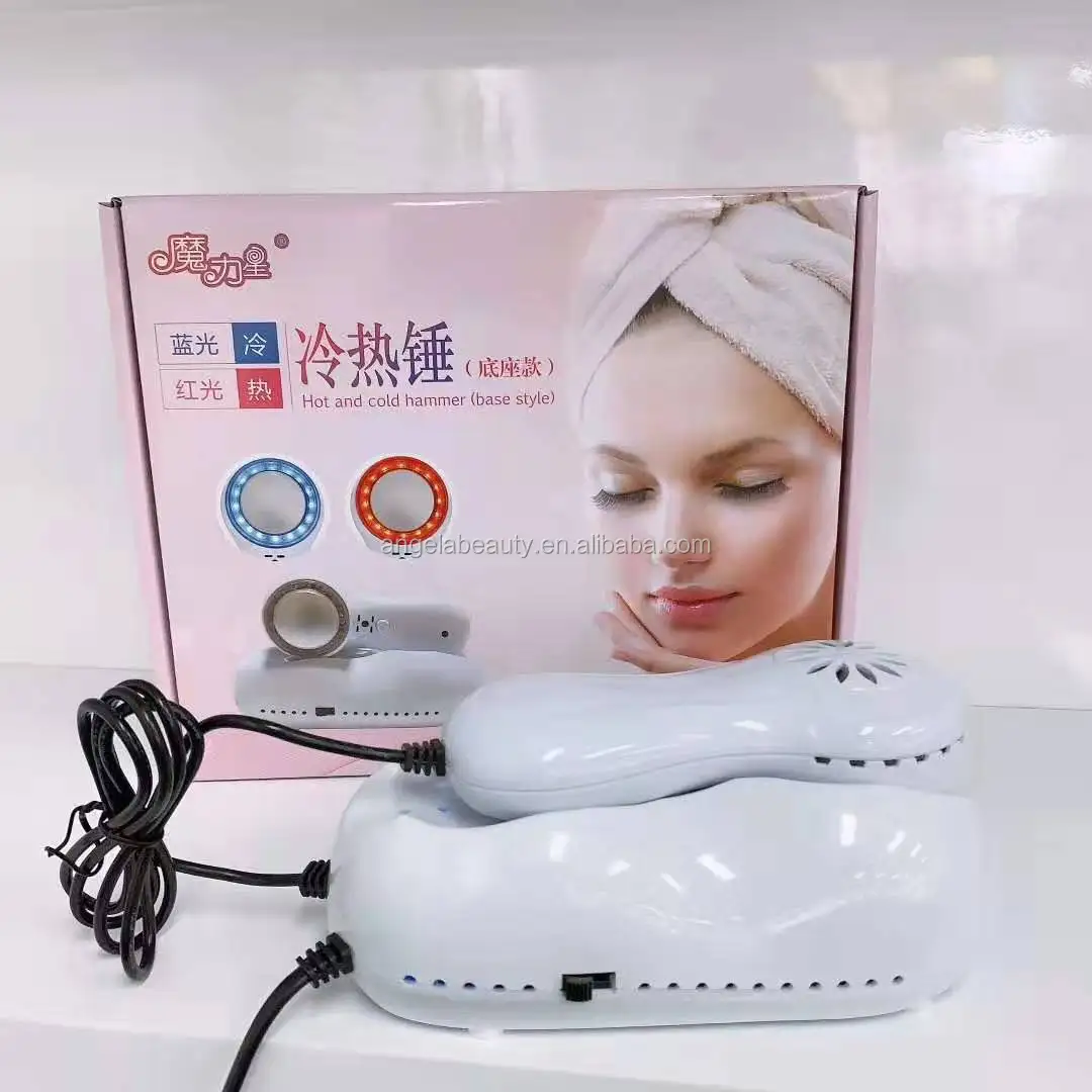 A0026 New type facial care hot cold hammer cryotherapy heating facial skin lifting  ion beauty instrument face massager
