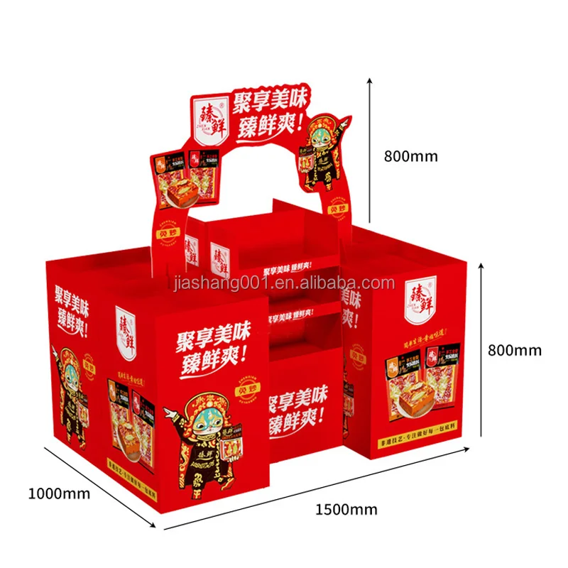 Factory Manufacturer POS Display Stand Cardboard Floor Display Paper Promotion Tower Products Display Shelves At Supermarket