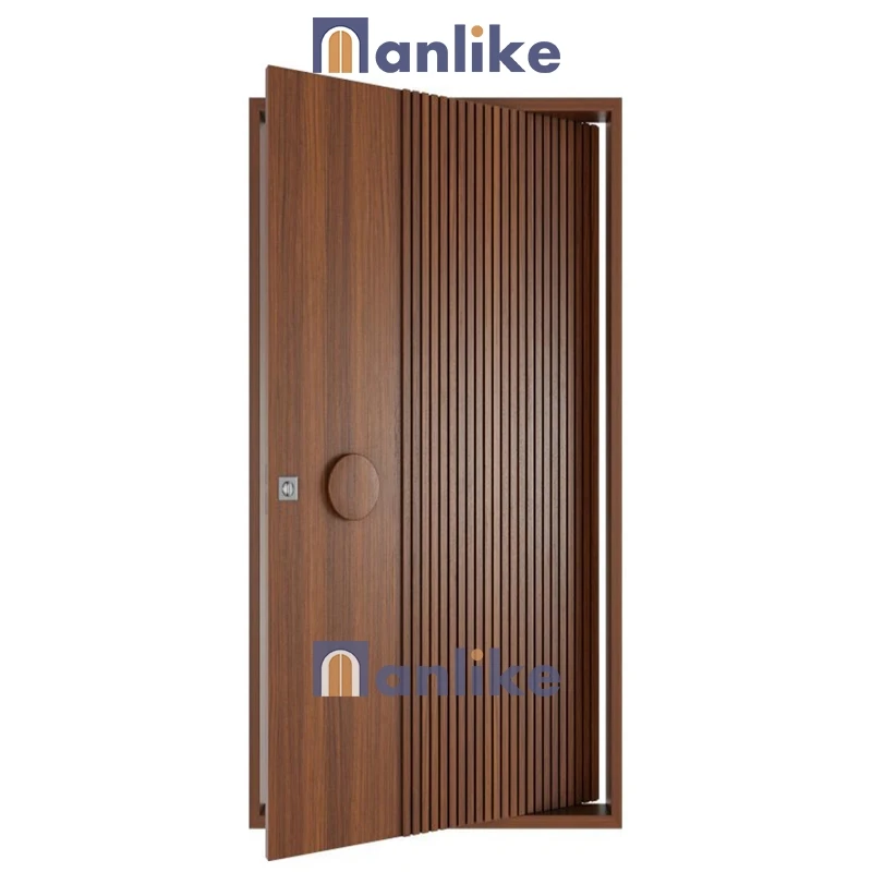 Anlike Chinese Supplier Luxury Commercial 8 Ft High Quality Main Design Modern Solid Wooden Soundproof Doors