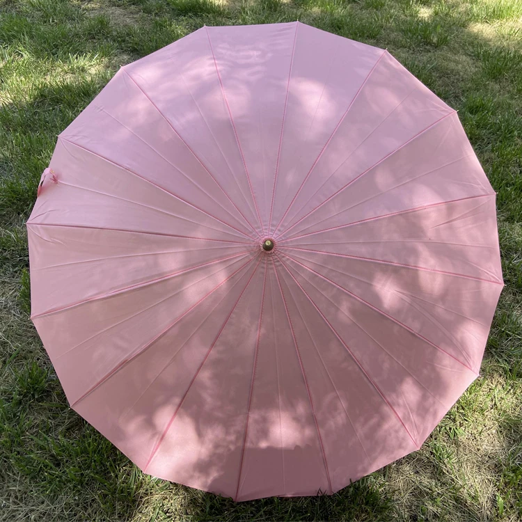 High Quality 16K Straight Umbrella auto open Fiberglass Ribs Custom Logo Print wood Handle Polyester Golf Umbrella for Promotion