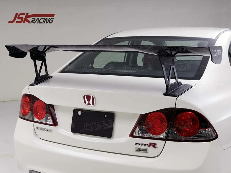 2006-2010 JS стиль углеродное волокно задний спойлер крыло для HONDA CIVIC FD2 4DR
