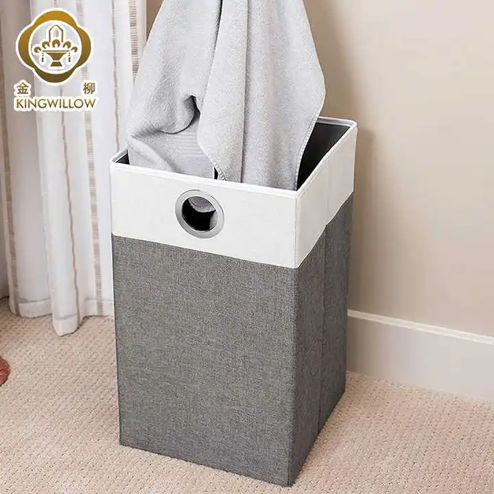 Foldable collapsible rectangular  laundry fabric basket dirty laundry hamper basket customized