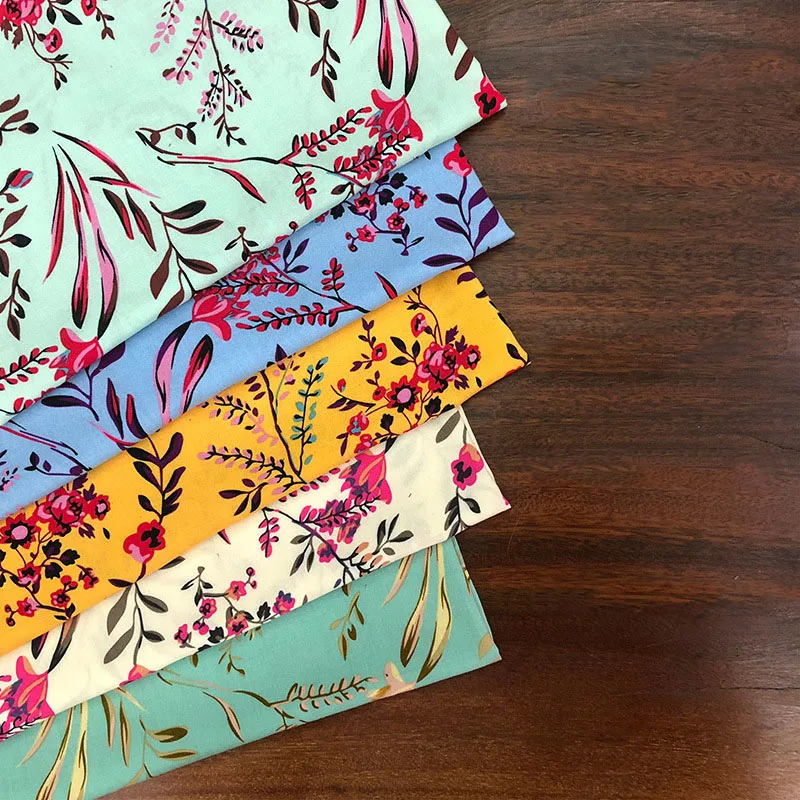 wholesale custom baati somali plain viscose challis Spun rayon flower printed fabric 100% rayon for dress