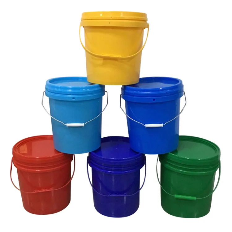 Factory custom plastic 5 gallon bucket 20 liter pail sell thickened industrial Recyclable plastic bucket with lid and handle
