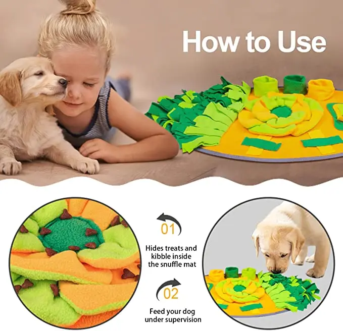 Portable Snuffle Mat For Dog Washable Puzzle Toys Pet Nose Work Mat Anti Slip Dog Training Slow Feeding Mat