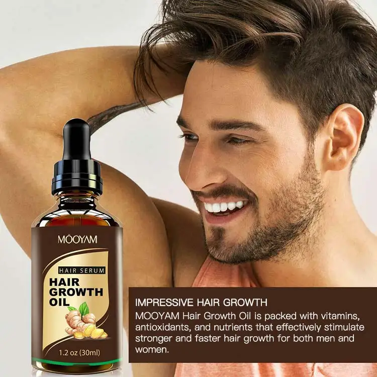 30ml Hair Loss Treatment Growth Oil Natural Hair Growth Essence Organic 7 Days Ginger Germinal Oil for Man Woman