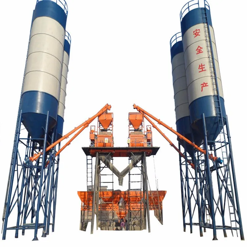 USED HZS25 mini concrete hopper bin activator dust collector vibrating table conrete pump concrete batching plant concrete mixer