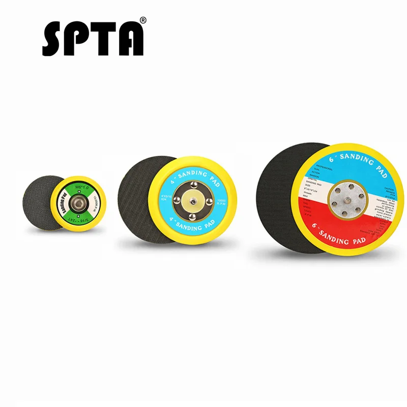 SPTA5inch (125mm) 5/16-24 Thread PU Hook&Loop Backer Backing Pad with 6 Hole for Air Sander And Dual Action Car Polisher
