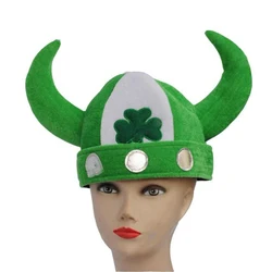 st patrick funny new design jester irish hat carnival party ox horn costume velvet hat