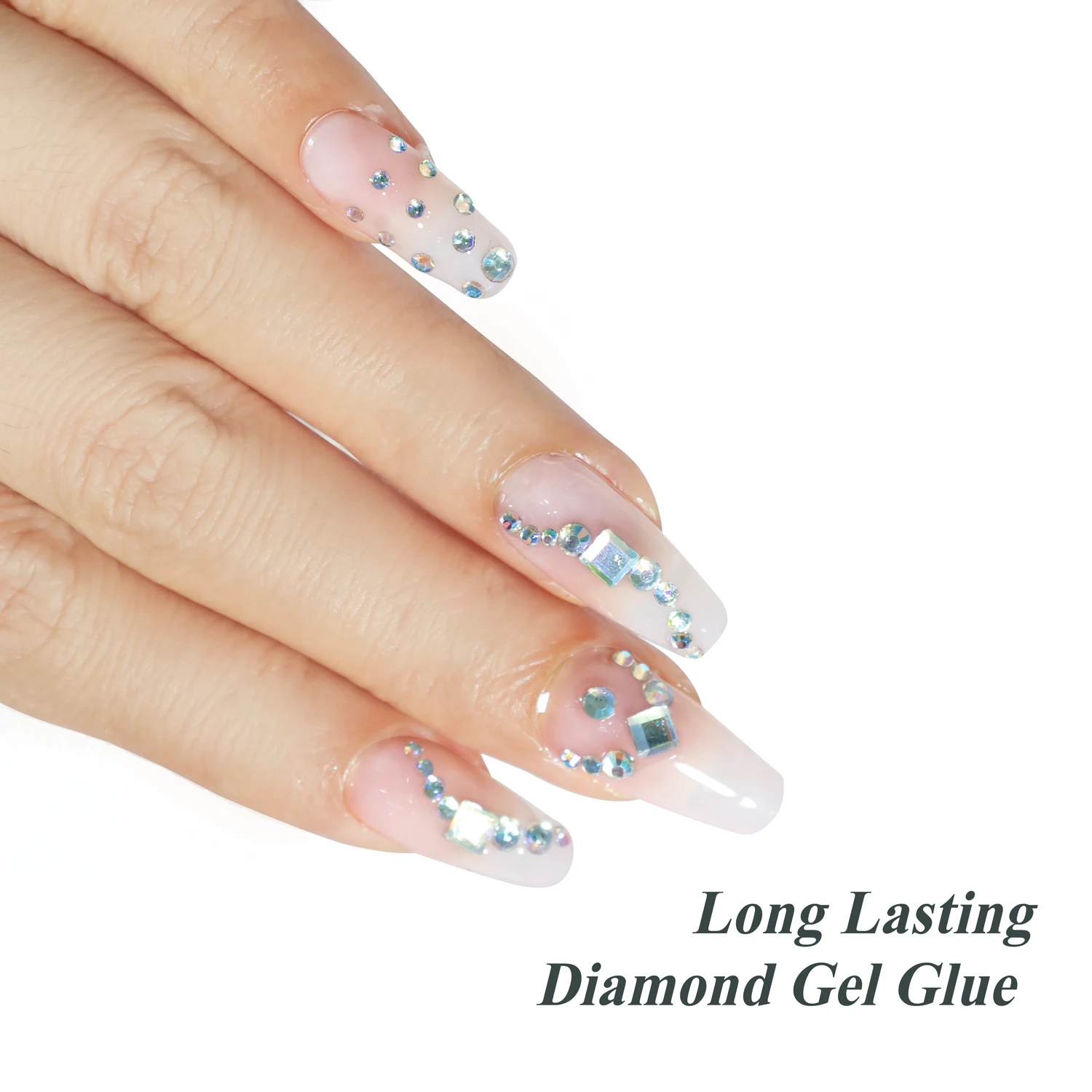 FZANEST 3D Rhinestone Gel Glue 30ml Nail Glue Gems-On Gel in Tube Nail Crystal Gem Glue Gel Set