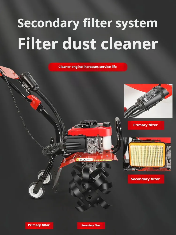 Small multi-functional micro-cultivator gasoline soil opening ditch plow opening soil opening machine multi-purpose