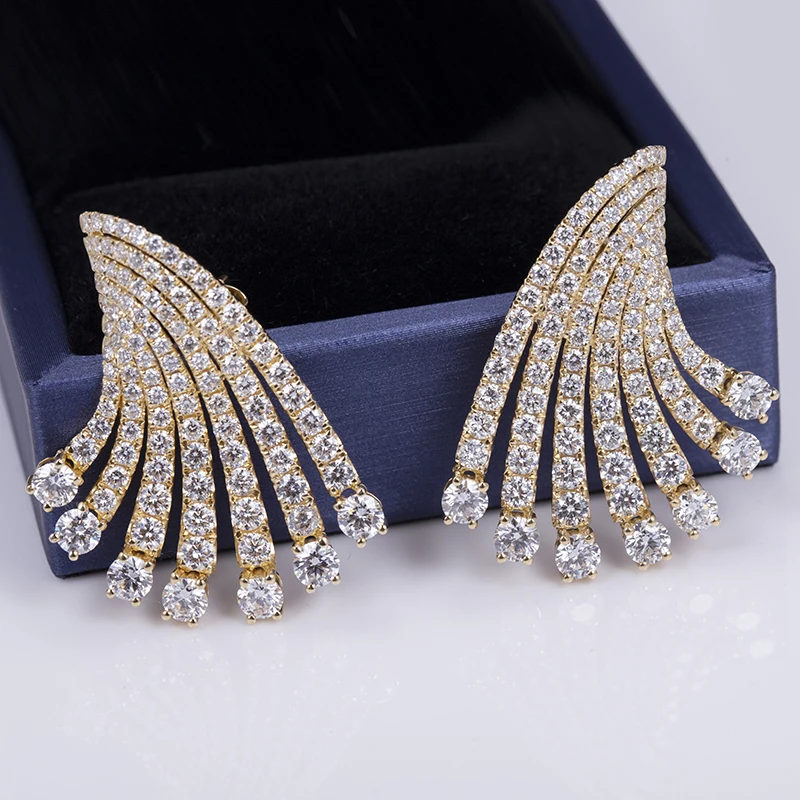 Серьги-гвоздики из желтого золота 18 карат