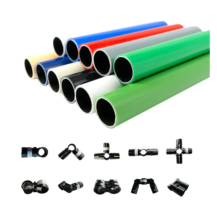 Wholesale custom odm/oem lean tubes black 2 ways connectors stamping techniques anti rust metal pipe clamp joints