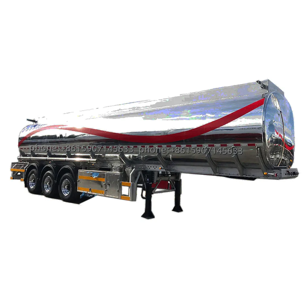 High Capacity 40000L 42000L 45000L 50000L Aluminum Alloy Fuel Oil Tank Trailer Tanker Semi Trailer for Sale