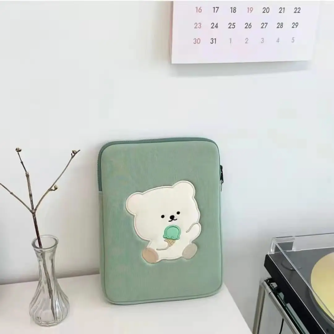 Сумки для хранения с вышивкой в виде мишки для мини-компьютера, неопреновые сумки на заказ для ноутбуков 11, 13, 14, 15 дюймов, сумки для блокнотов