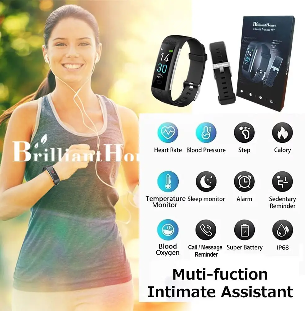 Fitness Tracker with Heart Rate Blood Pressure Sleep Monitor Activity Smart Watch Pedometer for Kids Man Women