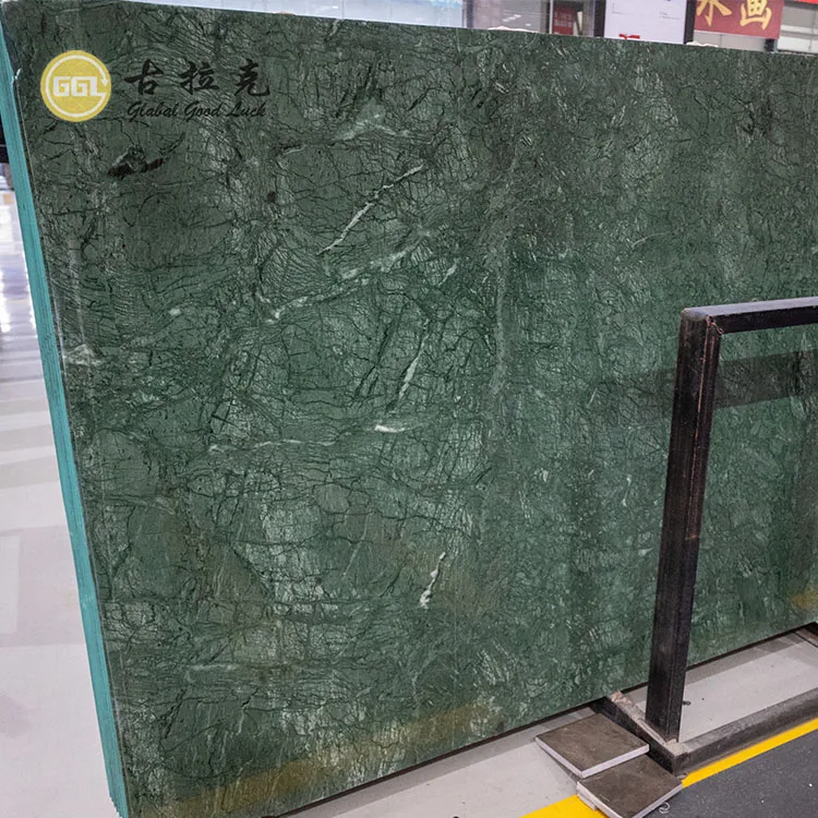 Natural Green Indian Marble Polished Modern Design for Villa Flooring and Kitchen Counter Top Manufactured in India for Sale