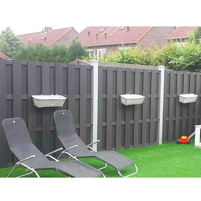 Wood plastic composite zaun garden yard wpc fence post panel kit set