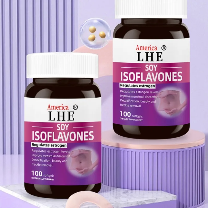 Promotional Top Quality Support Menopausal Symptoms Soybean Isoflavone Soft Coagulation Capsules Joint Health Supplements
