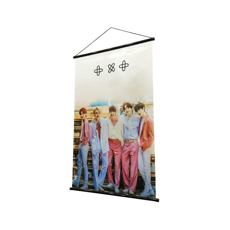 Custom Design Fast Delivery Hanging Scroll Anime Hanging Poster With Plastic/ Aluminium Rod Wall Scroll