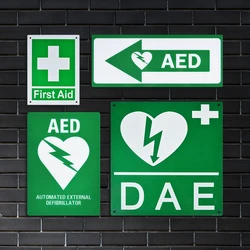 WAP-Health 3046 Flat type First Aid Safety Defibrillator Metal AED Wall  Sign