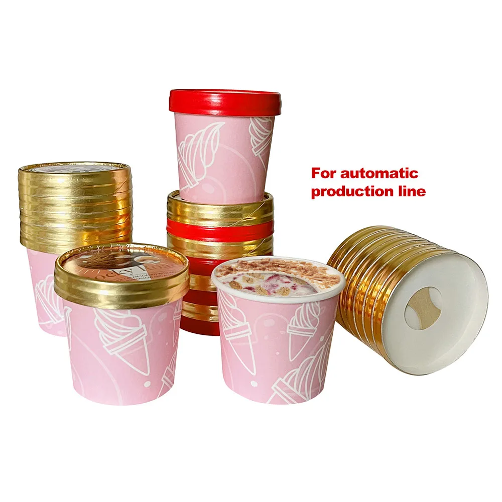 Automatic ice cream production line custom paper ice cream cups with personal logo with stackable lids