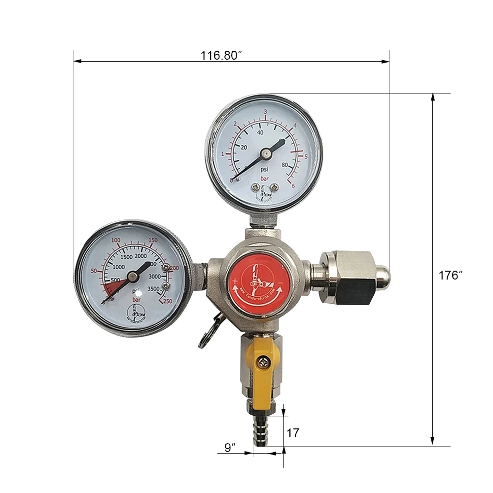 TWELVETAP Single Gauge Beer Dispensing Equipment Premium CO2 Gas Regulator
