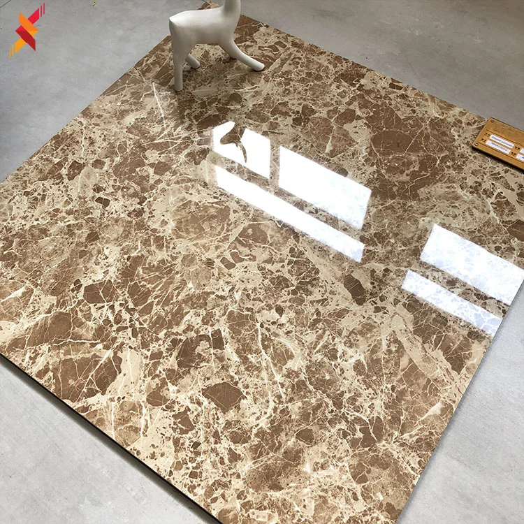 Hot sale building materials guangzhou brown marble glazed ceramic floor tiles indoor 60x60 porcelain flooring tile
