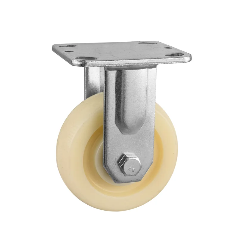 6 inch high 192mm heavy duty industrial castor wheel high load fixed trolley shopping nylon caster wheels