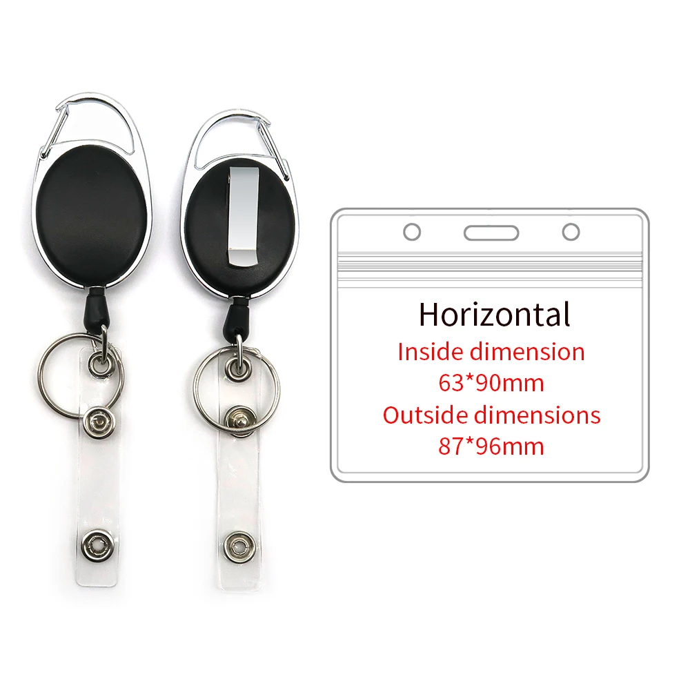 
Custom Pull Yoyo Holder Name ID Card Retractable Badge Reel With Alligator Clip Carabiner 