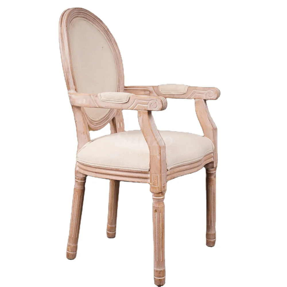 Sunzo Furniture French Style Round Back Dining Restaurant Room Louis Xvi Chair Home Furniture