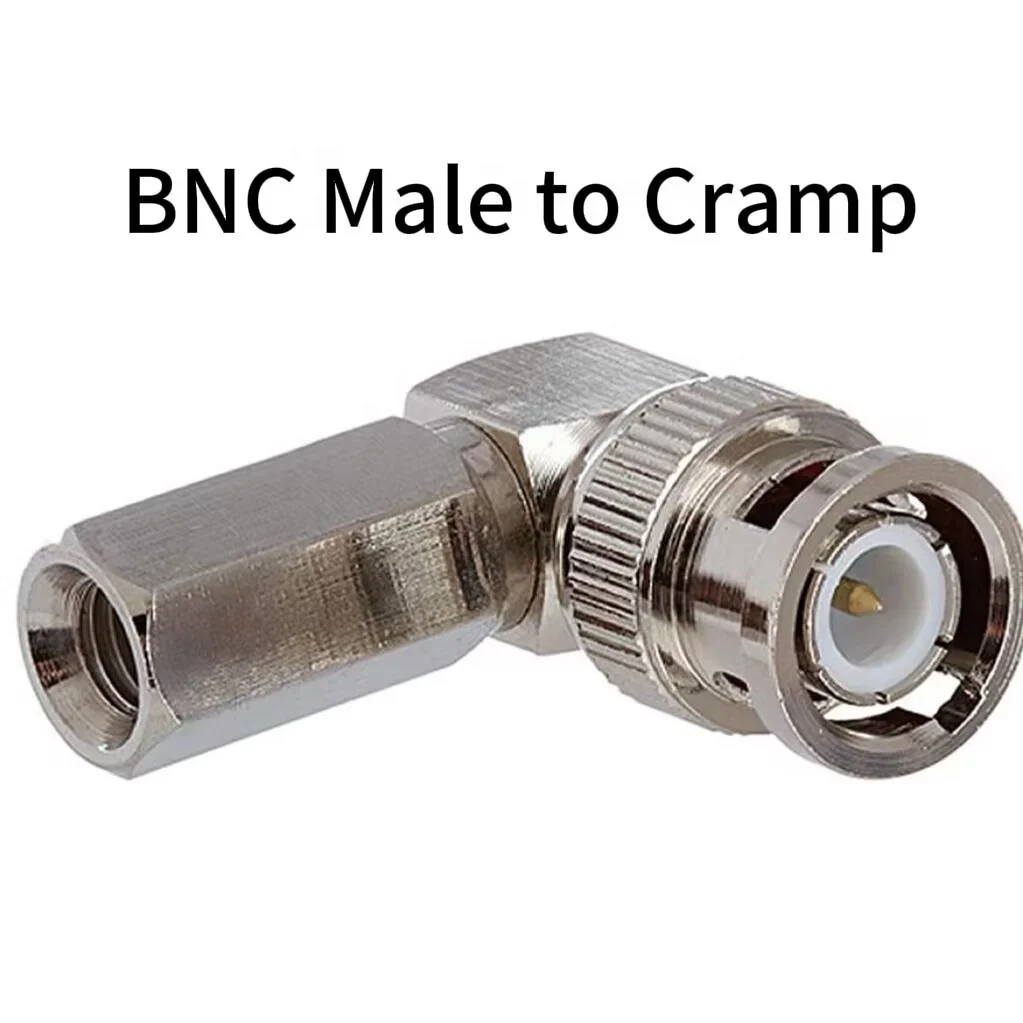90 Degree BNC Clamp Connector BNC R5G9 Male Right Angle Compression Connector  RG59 BNC Connector