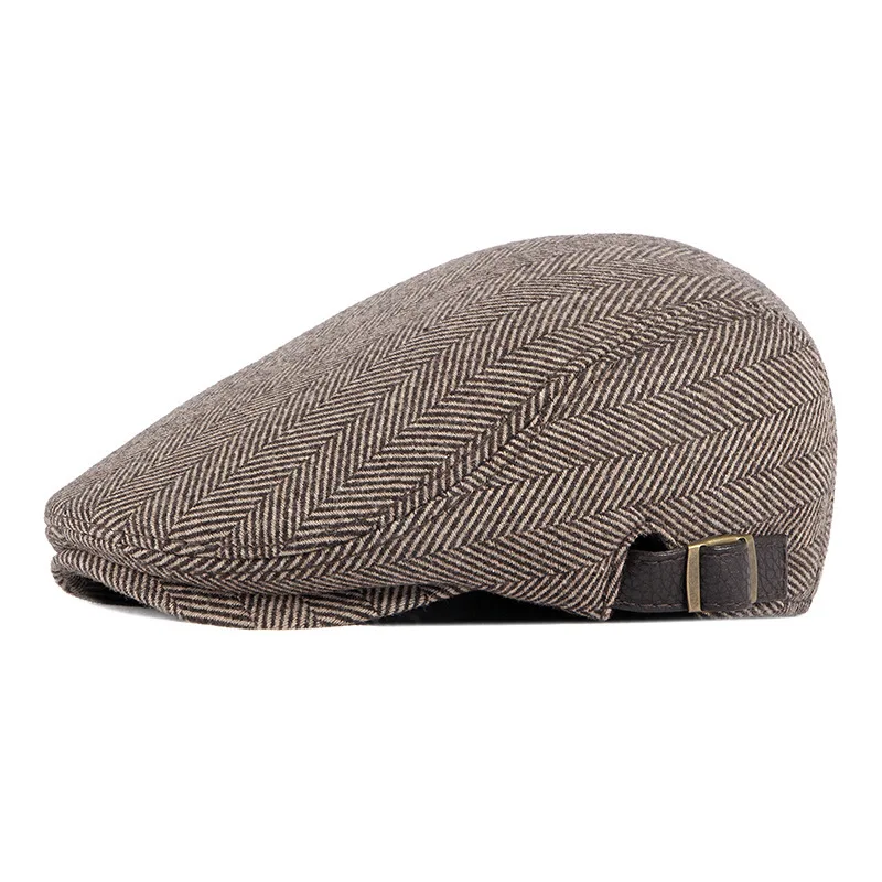 Wholesale Duckbill Cabby Painter Hat Flat Wool Ivy Summer Pinstripe Washable Woman Breathable For Man Newsboy Cap