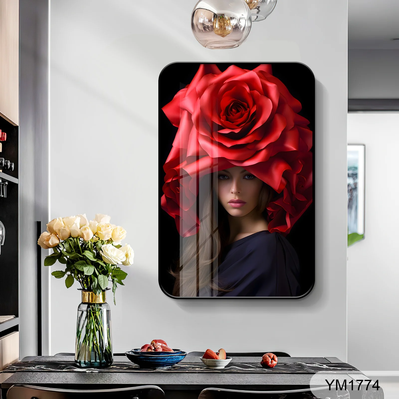 China Manufacturer Art Wall Corridor Living Room Hotel Portrait Figure Crystal Porcelain Decorative Painting