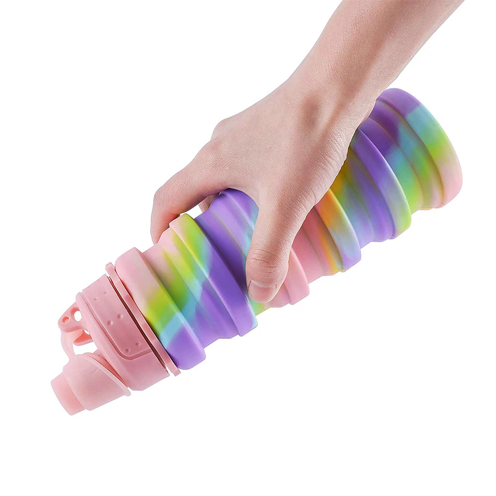Custom Foldable Water Bottle Sport Kid Collapsible Silicone Water Bottle Online