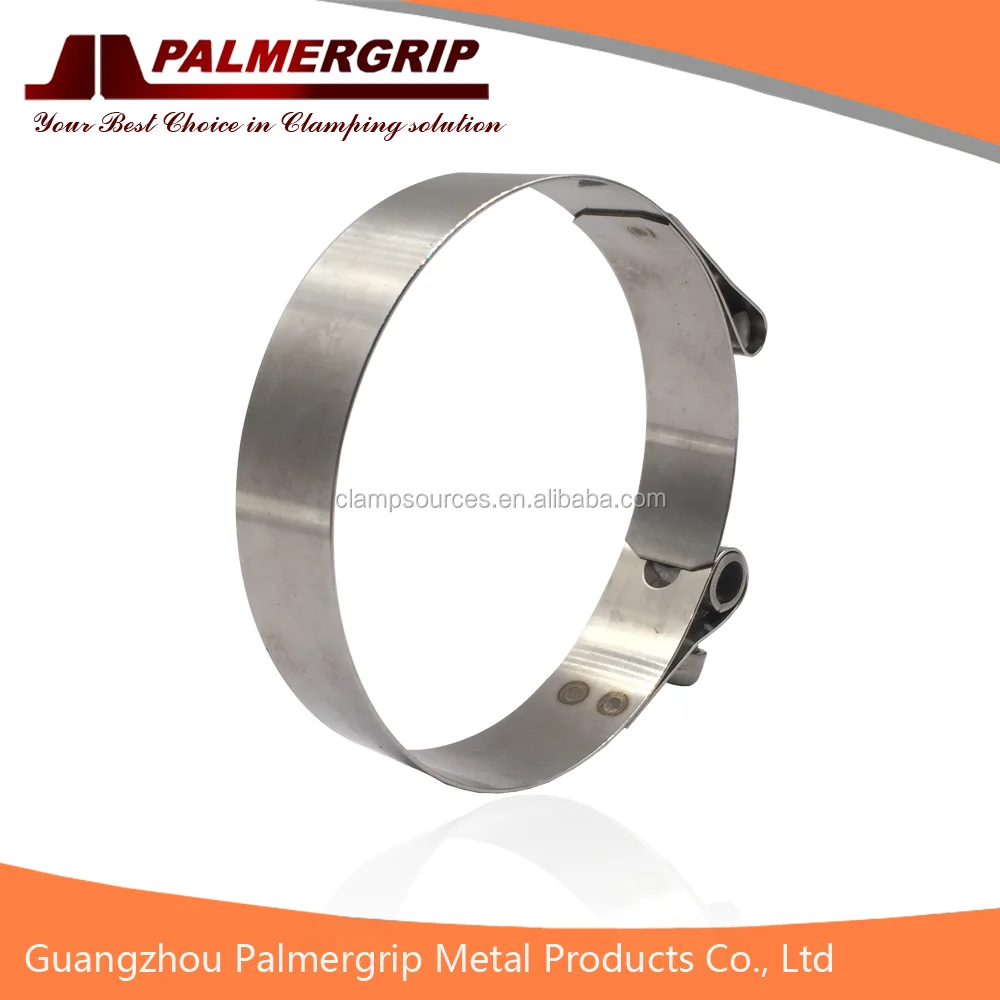 SS304 t bolt clamp zinc plated clamp round band edge 1.26-1.46 inch torque hose clamp
