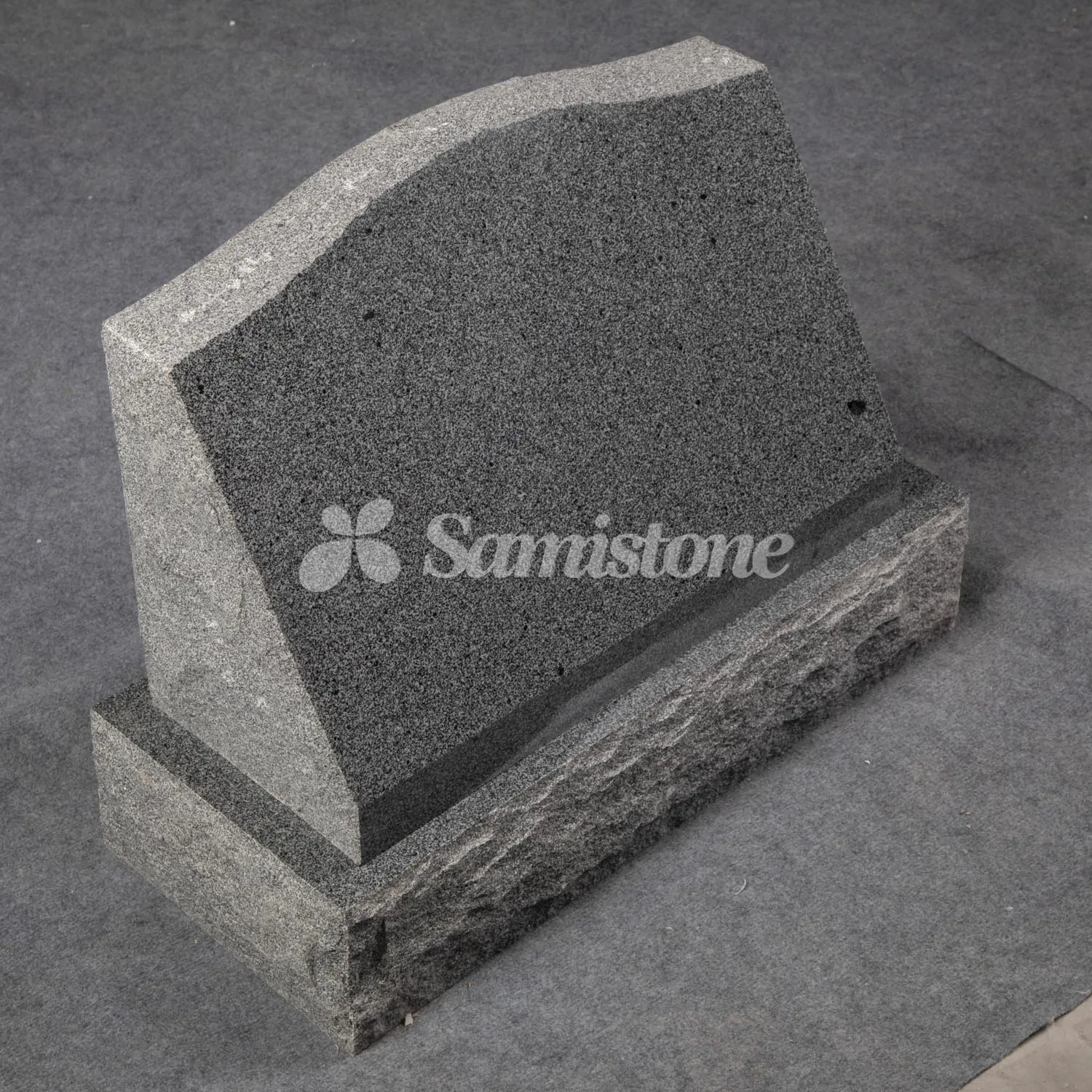 Наклонный надгробный камень в американском стиле, китайский гранитный памятник, серый гранитный Наклонный надгробный камень с основанием