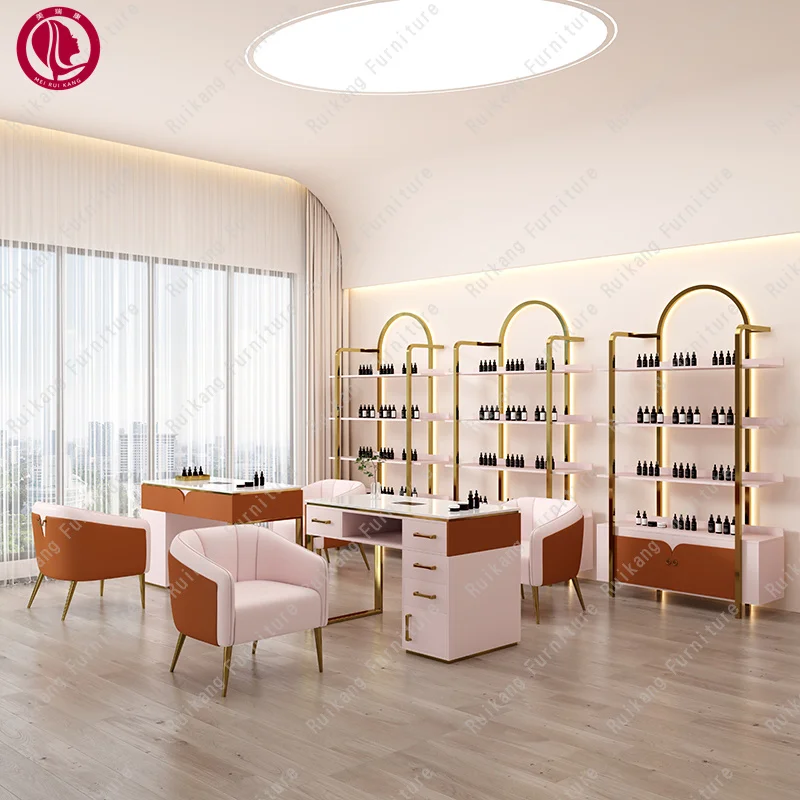 Nail Equipment Modern Luxury beauty salon furniture Makeup Desk Manicure Table Chairs Set  Nail Table With nail chair
