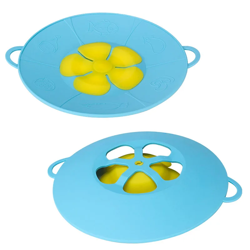 Food grade silicone kitchen accessories flower shape spill stopper cooking tool