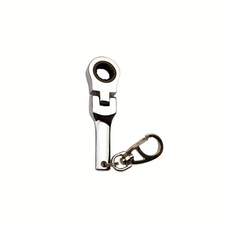 Adjustable Flex-Head Stubby Ratcheting Combination Wrenches keychain Toy Spanner Keychain Key Ring 10mm Wrench Ratchet Keychain