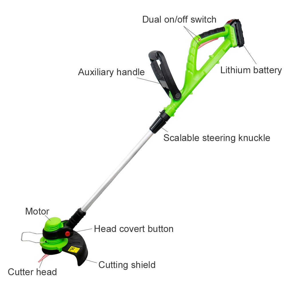 Cordless Trimmer Lithium Battery Power Brush Cutter Electric 20V Motor Grass Trimmer Power String Trimmer