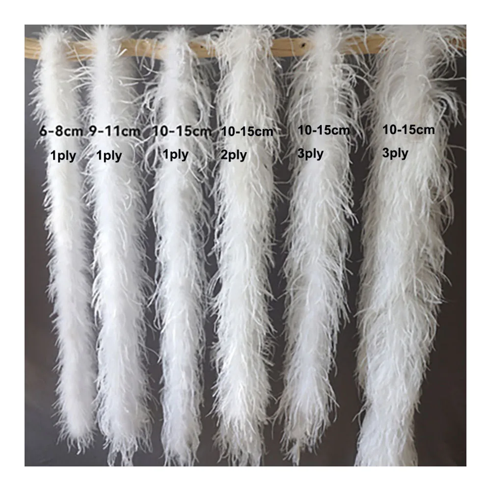 1ply 2ply 3ply ostrich boa made by 10-15cm cheap ostrich feather boa for wholesale
