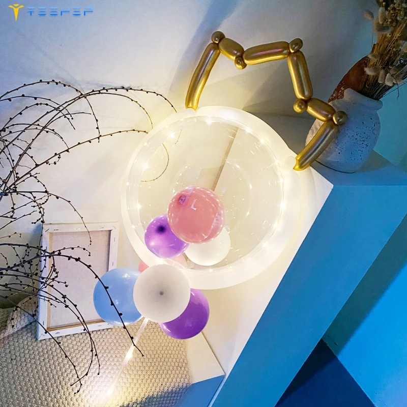 Cartoon Toy Flower Glass Balloon China Factory Wholesale Led Bobo Balloons Birthday