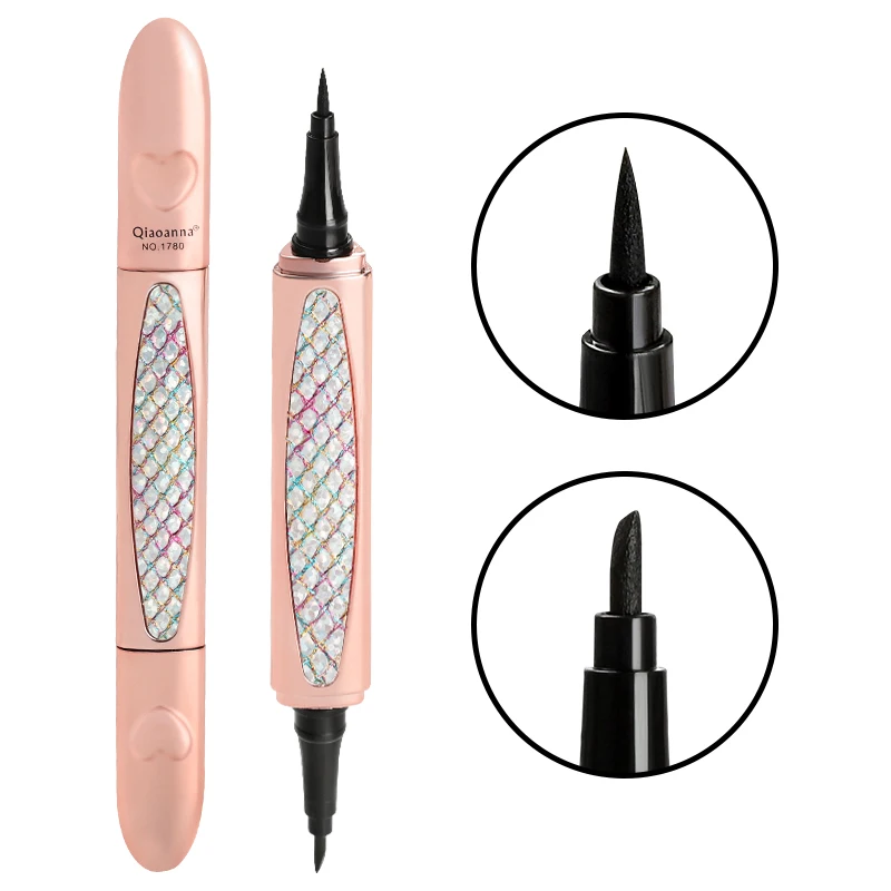 Qiaoanna Easy Remove Water Proof Cool Black Soft Smooth Wing Tip Liquid Liner For Eye Shape