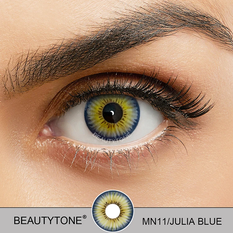 Julia blue eye contact lenses fashion style yearly color contact lens