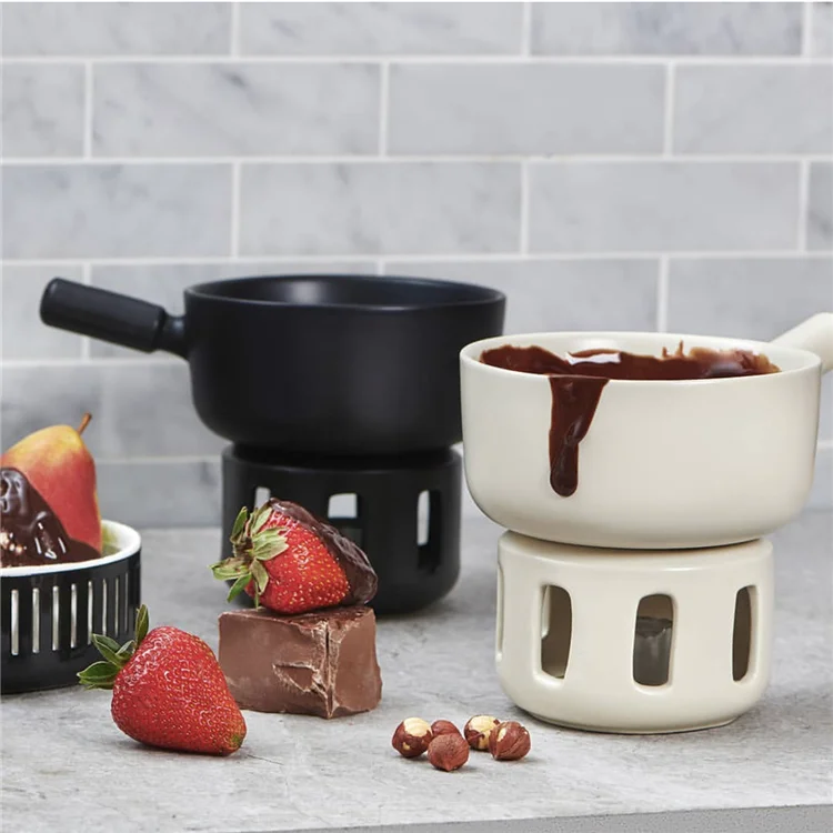 
Wholesale custom logo cheap ceramic cheese chocolate fondue for restaurant 