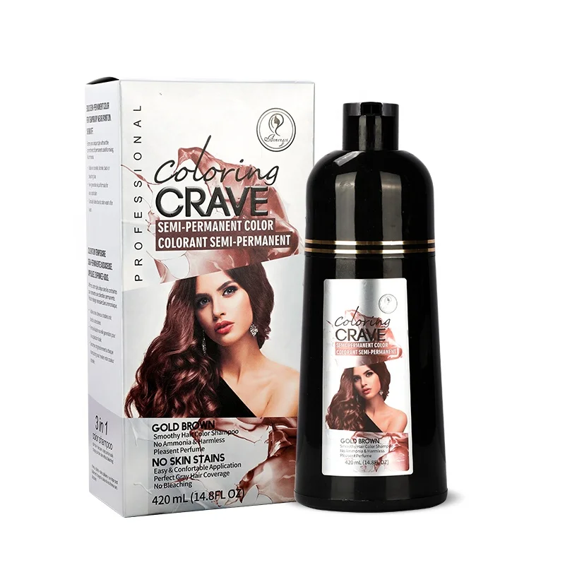 OEM Best Price private label magic cover grey hair purple brown black dye hair colour shampoo for dry hair
